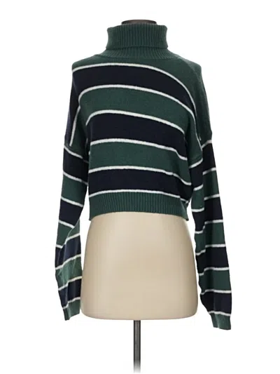 Pre-owned Hollister Turtleneck Sweater In Green
