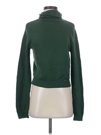 Pre-owned Hollister Turtleneck Sweater In Green