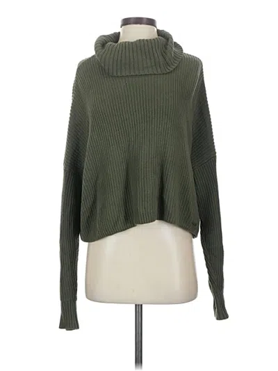 Pre-owned Hollister Turtleneck Sweater In Green