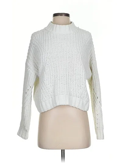 Pre-owned Hollister Turtleneck Sweater In White
