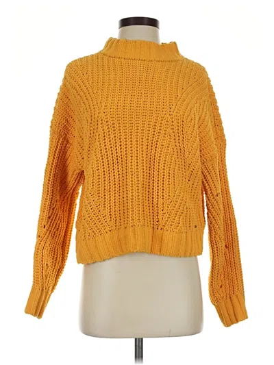 Pre-owned Hollister Turtleneck Sweater In Yellow