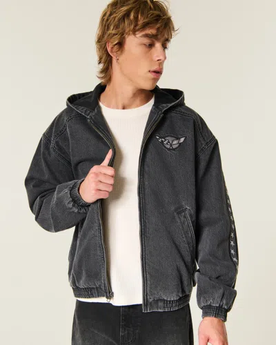 Hollister Twill Corvette Graphic Jacket In Animal Print