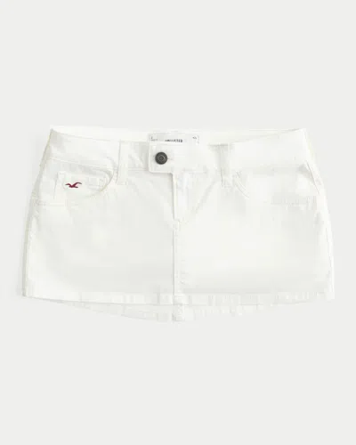 Hollister Twill Icon Micro Mini Skort In White