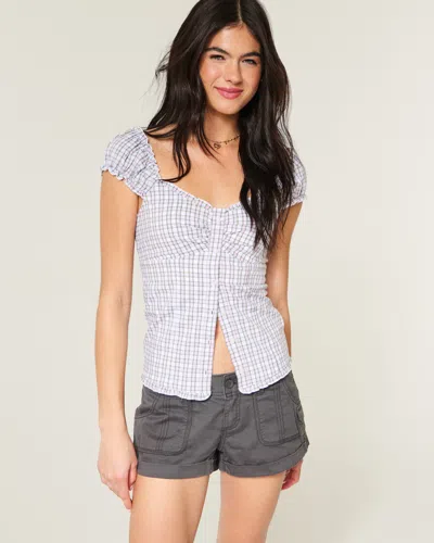 Hollister Twill Utility Mini Shorts In Gray