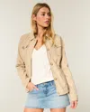Hollister Twill Y2k Military Jacket In Neutral