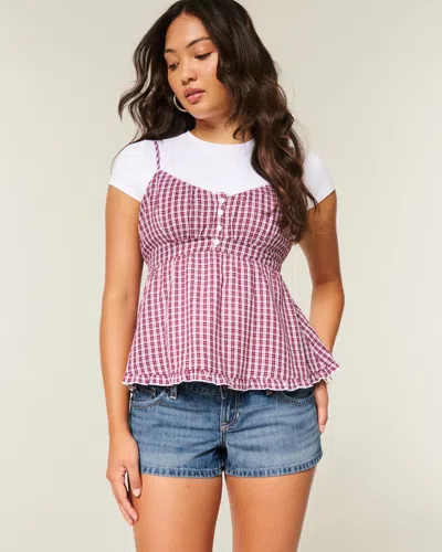 Hollister Ultra Low-rise Distressed Medium Wash Denim Mini Shorts