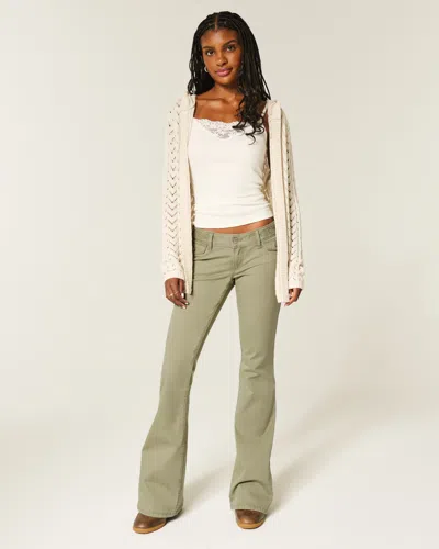 Hollister Ultra Low-rise Embroidered Waist Flare Pants