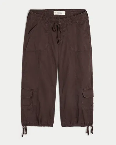 Hollister Ultra Low-rise Baggy Capri Pants In Brown