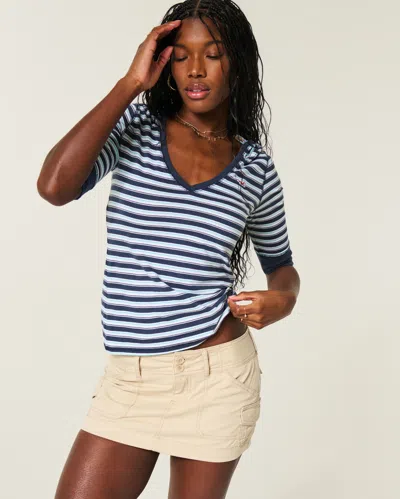 Hollister Ultra Low-rise Cargo Mini Skort In Blue