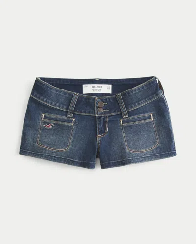Hollister Ultra Low-rise Jean Shortie Shorts In Blue