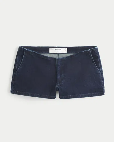 Hollister Ultra Low-rise Micro Jean Shortie Shorts In Blue