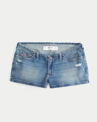 Hollister Ultra Low-rise Mini Waistband Micro Jean Shortie Shorts In Medium