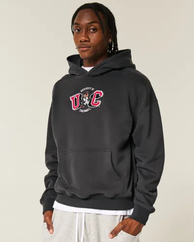 Hollister University Of Cincinnati Bearcats Graphic Hoodie In Black