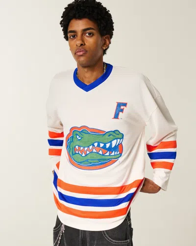 Hollister University Of Florida Gators Graphic Hockey Jersey In White
