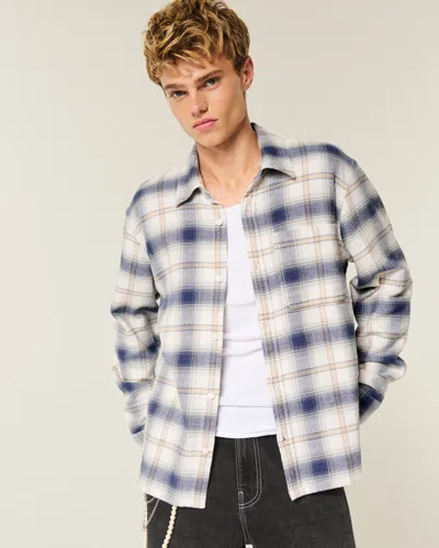 Hollister University Of Michigan Wolverines Graphic Flannel Shirt In Multi