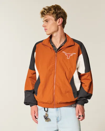 University Of Texas At Austin Longhorns Graphic Windbreaker Jacket In Orange from Hollister