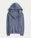 Hollister V-neck Hoodie In Blue