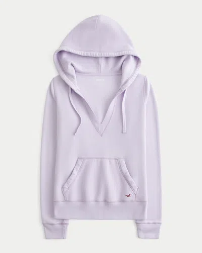Hollister V-neck Hoodie In Purple