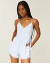 Hollister V-neck Side Tie Romper In White