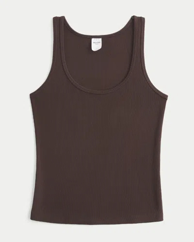 Hollister Waffle Tank In Brown