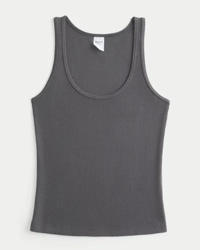 Hollister Waffle Tank In Gray