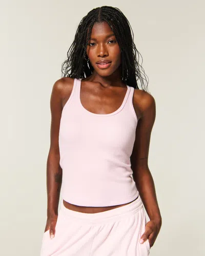 Hollister Waffle Tank In Pink