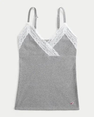 Hollister Wrap Lace Trim Layering Cami In Blue