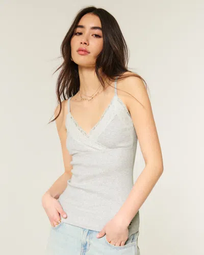 Hollister Wrap Lace Trim Layering Cami In Blue