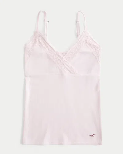 Hollister Wrap Lace Trim Layering Cami In Pink