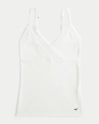 Hollister Wrap Lace Trim Layering Cami In White
