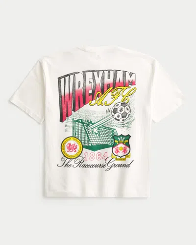 Hollister Wrexham A.f.c. Graphic Tee In Cream