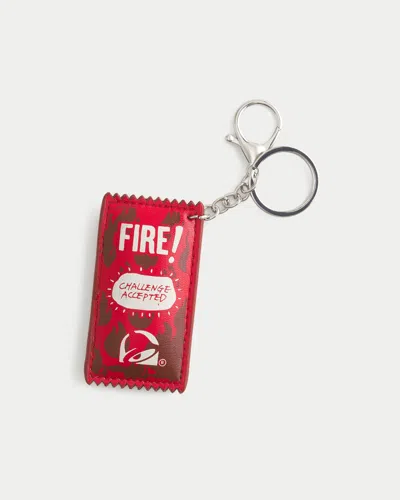 Hollister X Taco Bell Fire! Sauce Keychain In Red