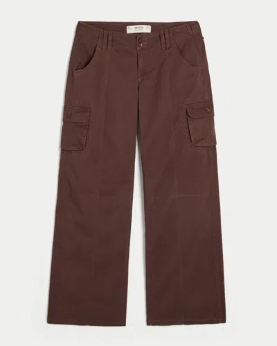 Hollister Y2k Adjustable Baggy Cargo Pants In Brown