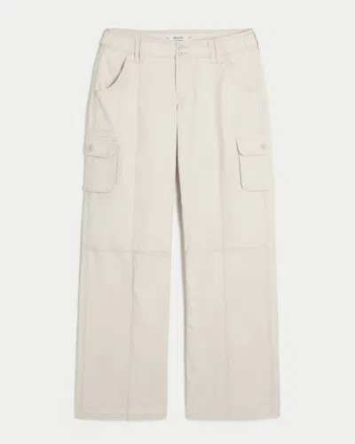 Hollister Y2k Adjustable Baggy Cargo Pants In Neutral