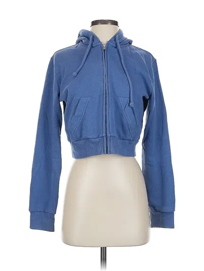 Pre-owned Hollister Zip Up Hoodie In Blue