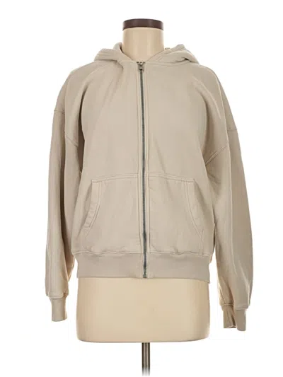 Pre-owned Hollister Zip Up Hoodie In Brown