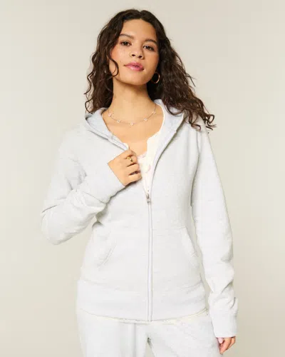 Hollister Zip-up Hoodie In Gray