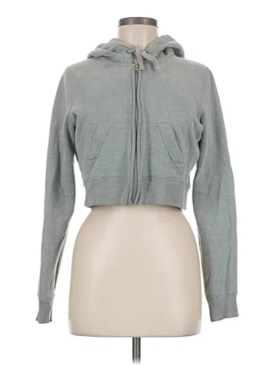 Pre-owned Hollister Zip Up Hoodie In Gray