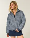 Hollister Zip-up Pattern Puffer Jacket In Blue