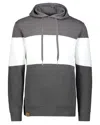 Holloway Men's All-american Fleece Colorblocked Hooded Sweatshirt In Gray