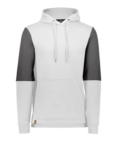 Holloway Men's All-american Team Fleece Colorblocked Hooded Sweatshirt In White