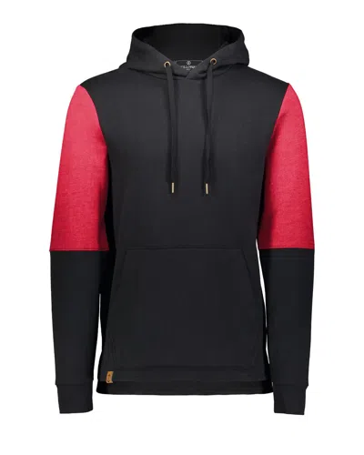 Holloway Men's All-american Team Fleece Colorblocked Hooded Sweatshirt In Black