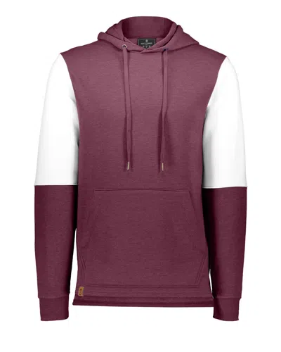 Holloway Men's All-american Team Fleece Colorblocked Hooded Sweatshirt In Brown