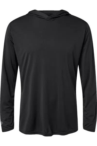 Holloway Momentum Hooded Long Sleeve T-shirt In Black