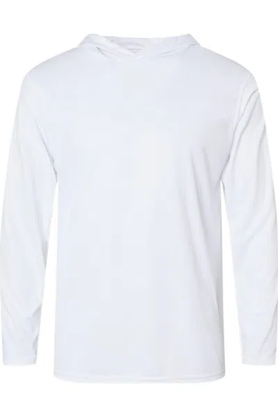 Holloway Momentum Hooded Long Sleeve T-shirt In White