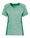 Holloway Women's Electrify Coolcore V-neck T-shirt In Green