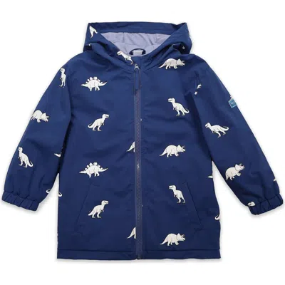 Holly And Beau Kids'  Color Changing Hooded Raincoat In Blue