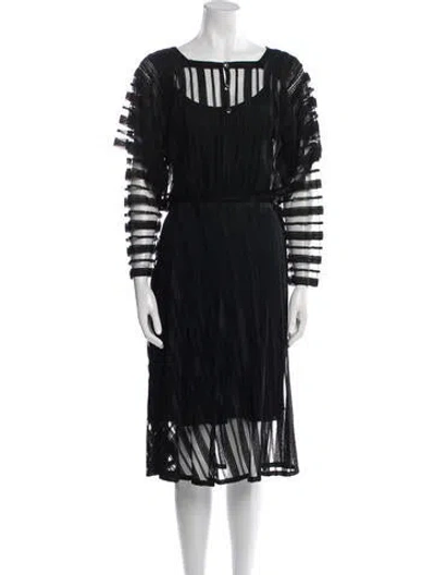 Pre-owned Holly Harp Striped Lace Trim Embellishment Skirt Set In Black