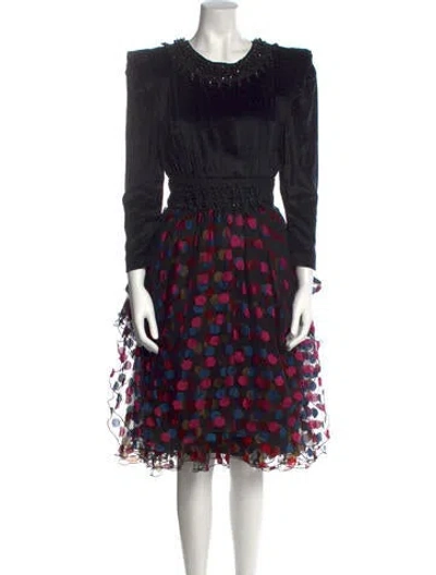 Pre-owned Holly Harp Vintage Midi Length Dress In Black