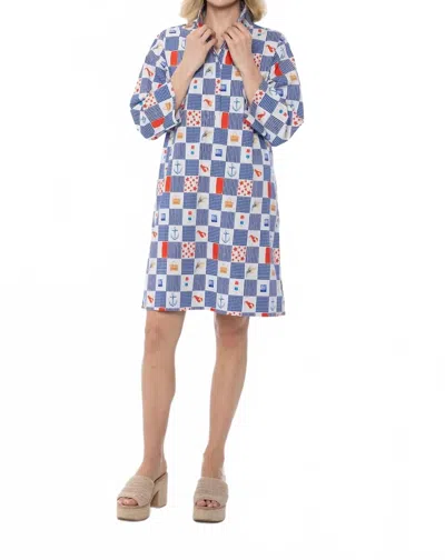 Holly Shae Design Arden Collar Dress In Americana Blue